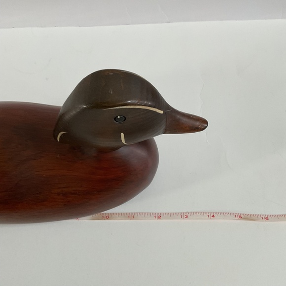 Vintage Duck Decoy Wood Duck TL Plum Original Hickory North Carolina Carved #257 - Picture 15 of 15